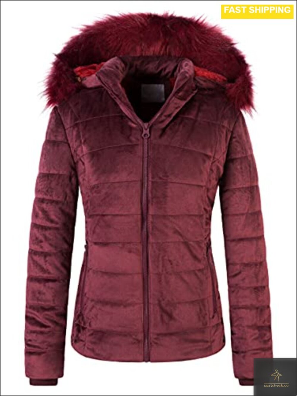 Women's Short Winter Puffer Coat Faux Fur Lined Warm Jacket Removable Hood